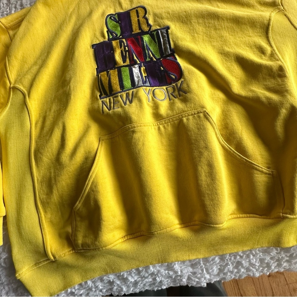 Sir Benni Miles Vintage Y2K Hip Hop Hoodie Yellow XL - Picture 8 of 16